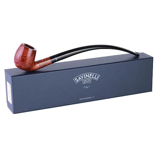 Savinelli Churchwarden 601 - Extra Long Handmade Italian Wood Briar Pipe, Vintage Design, Bent Billiard, 3mm, Polished Finish