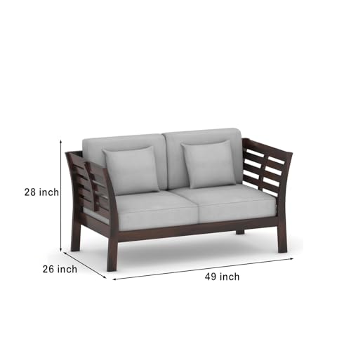 Image of Sheesham Solid Wood Six Seater Sofa Set for Living Room(6 Seater) (Walnut B)