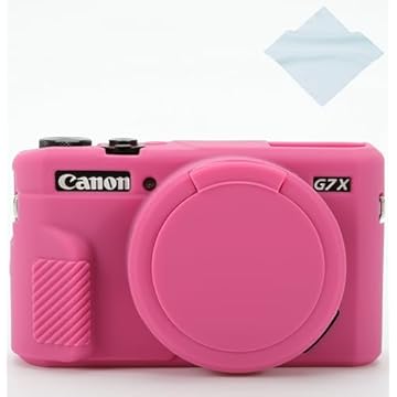 Yisau Capa de Silicone Ultra Fina e Leve para Canon PowerShot G7X Mark II/III, Rosered