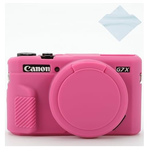 Yisau Capa de Silicone Ultra Fina e Leve para Canon PowerShot G7X Mark II/III, Rosered