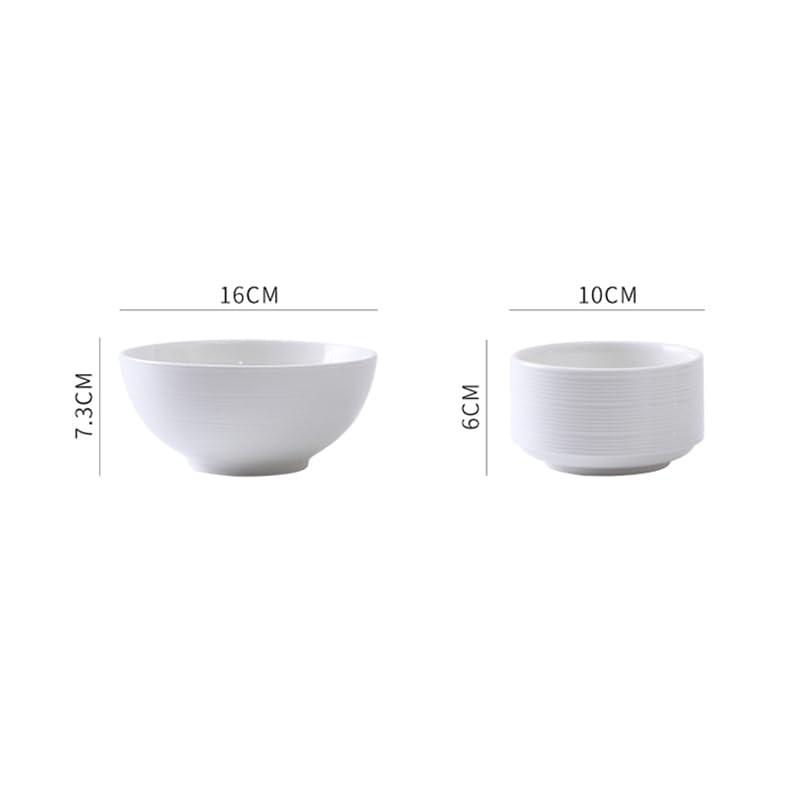 piatti di tutti i giorni per i pasti Piatto da insalata, ciotola di riso in ceramica bianca, piatto creativo for insalata di frutta, dessert, ramen, grande ciotola, piatto da portata, stoviglie for ri