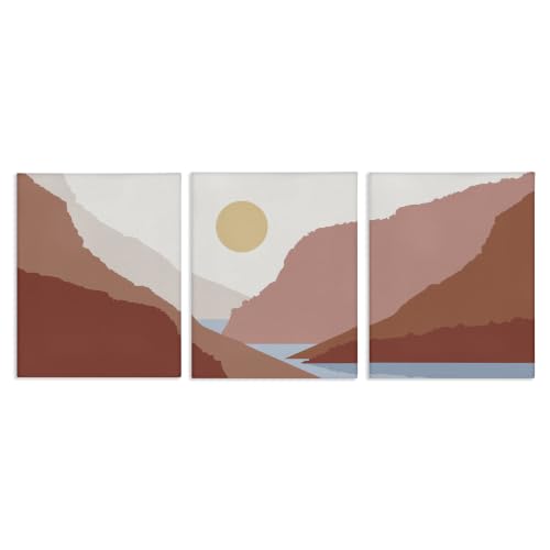 'Southwestern Stream Flowing Mountain Landscape'| 3pc Canvas Art Set