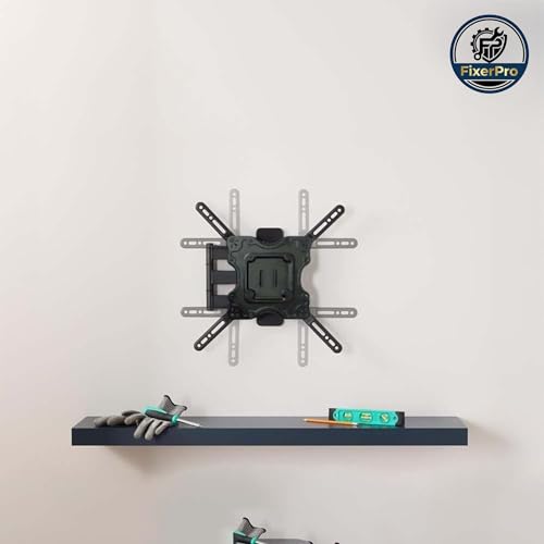 Image of SM4 Movable /Swivel TV Wall Mount for 32 to 55 Inch LED /LCD /Smart TVs | Tilt +8 to -5 & 180 Swivel |Heavy Duty Wall Bracket | Max Load 30 Kg | VESA 200x200 & 400x400 (Black)