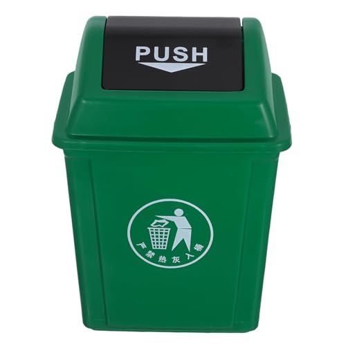 Didiseaon bote de basura plástico con tapa oscilante 10 L verde