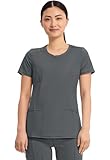 Cherokee Women's Infinity Round Neck Top, Pewter, Small