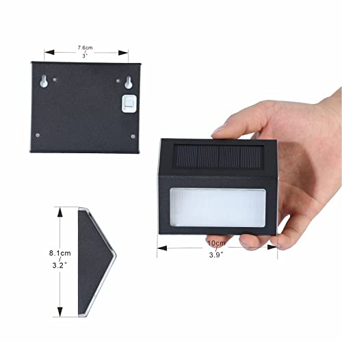 Xlux Solar Lights For Steps Decks Pathway Yard Stairs Fences, Led Lamp, Rainproof, Black Metal Case, 6 Pack #TOP1