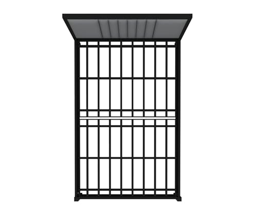 Image of Homdec Venus Wall-Supported Upholstered Headboard Metal Bed (Black, Double)
