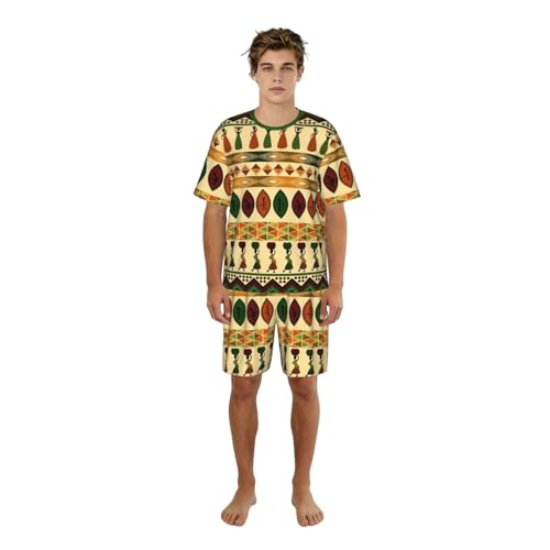 Pyjama court pour hommes en tissu léger d'été respirant