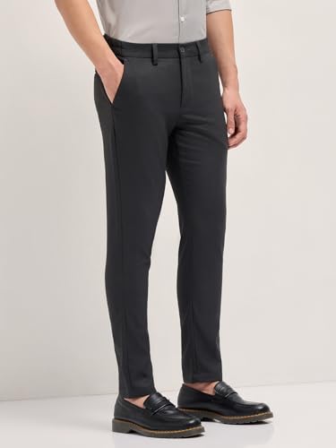 Image of THE BEAR HOUSE Men's Blue Regular Fit Formal Trouser