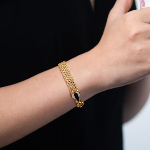 Gold Bracelet 14K Gold Bracelets for Women Trendy Modern Classic Mesh Charm Bracelets for Women Mesh Link Bracelet 6.5/7/7.5/8/9in3