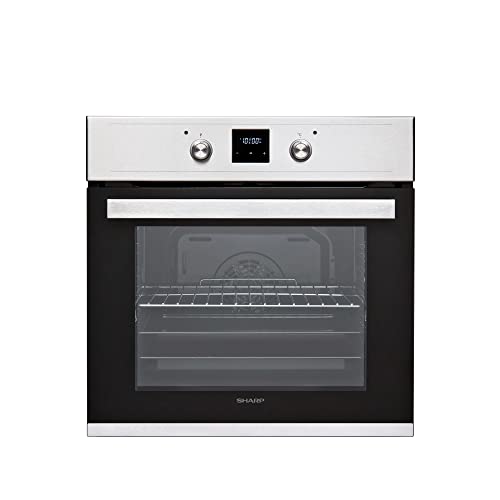 SHARP K-60D19IM1-EU, Backofen, A, 69 L, Leicht-Reinigungs Email, 9 Beheizungsarten mit Turbo-Heißluft, LED-Display, Versenkbare Knebel, Edelstahl