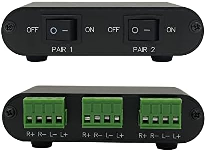 TENEALAY 2-Way Audio Stereo Speaker selector Switcher Box, Combiner Multi Zone A B Speaker Switch Distribution Controller Box - P21
