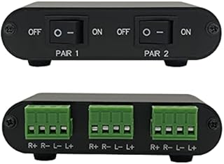 2-Way Audio Stereo Speaker selector Switcher Box, Combiner Multi Zone A B Speaker Switch Distribution Controller Box - P21