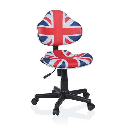 hjh OFFICE Chaise pivotante pour des Enfants KIDDY GTI-2 Tissu Bleu/Rouge/Blanc