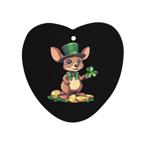 Kangarooes St Patrick's Day Car Air Freshener Hanging Aromatherapy Tablets for Car Accessories Love form