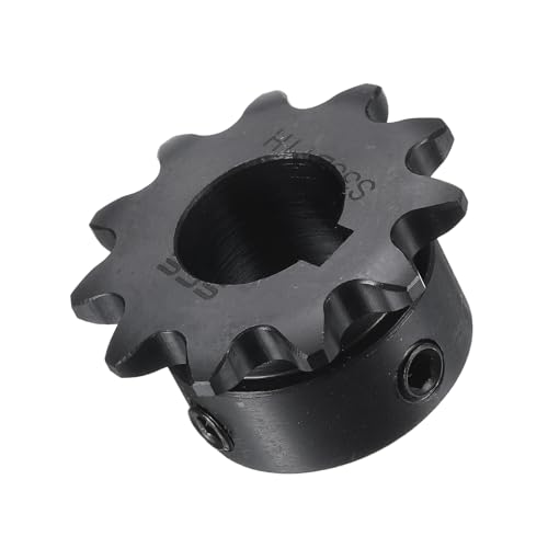 Image of uxcell #35 Chain Roller Sprocket B Type, 5 /8 inch Bore 11 Tooth Single Strand Chain Sprocket, Carbon Steel, Keyway with Set Screws