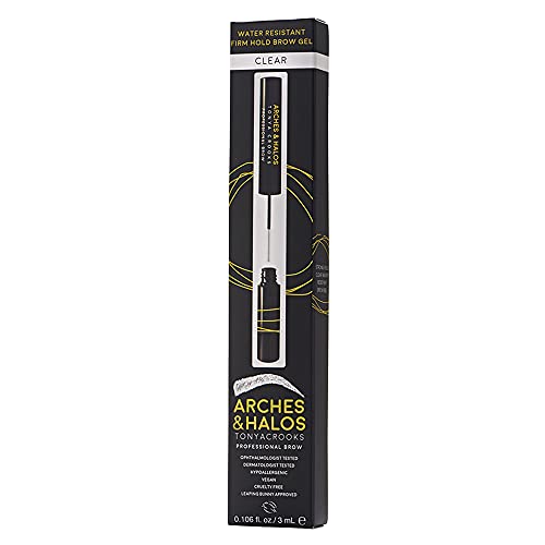 Arches & Halos Water Resistant Firm Hold Brow Gel - Clear - Waterproof Eyebrow Gel For Shaping And Styling - Quick-Setting, Long-Lasting Brow Sculpt - Soft, Lightweight, Non-Sticky Formula - 0.106 Oz #TOP2
