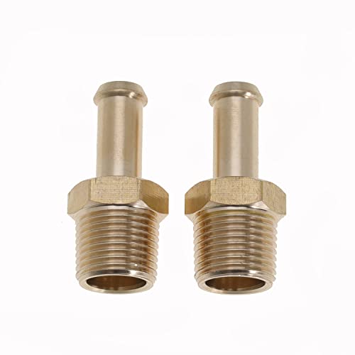Image of Fuel Hose Fitting Adapter Replaces 65380 Fuel Line Fittings for Holley 12-289-11 and 350 SBC Fuel Pump for Holley 12-803 Bypass Pressure Regulator for Ford Mustang 289 3 /8 Inch NPT to 3 /8 Inch Barb