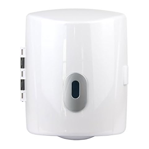 Centre Feed Roll Paper Hand Towel Dispenser - Wall Mounted - Large Capacity - Lockable (White) Cover