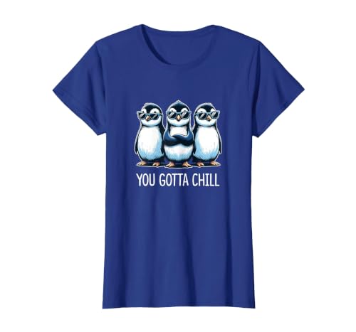 You Gotta Chill - Cool Penguins - T-Shirt, Women, Royal Blue, Small