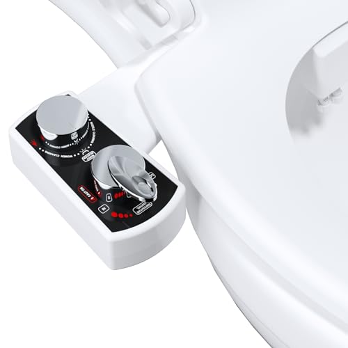Hibbent Hibbent Bidet Attachment, Hot and Cold Water Spray, Black/Chrome