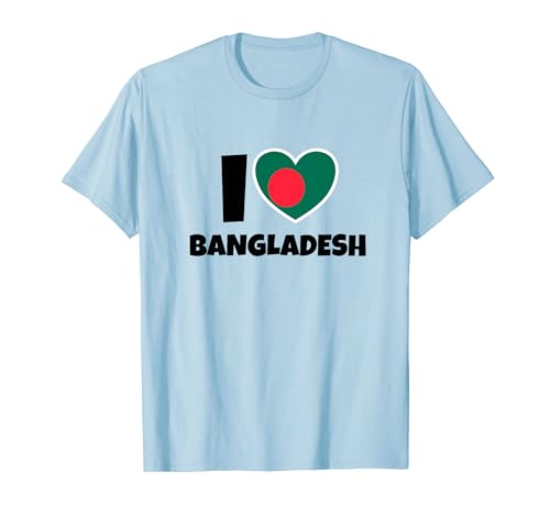 I Love Bangladesh con bandera y corazón Camiseta