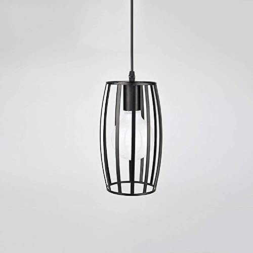 Lámpara de araña retro industrial de hierro negro con una luz para techo 3