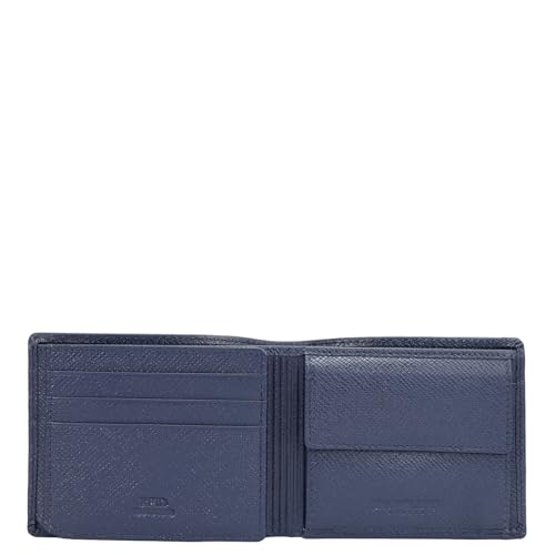 Image of Da Milano Leather RFID Wallet for Men with Multicard Slot - Blue (10287OL)