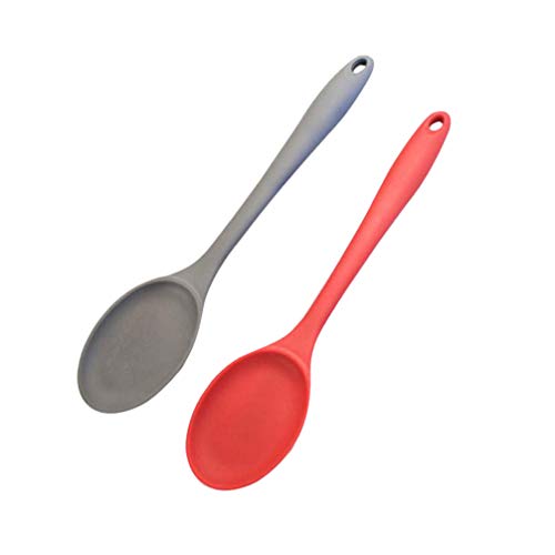 Conjunto de 2 colheres de silicone antiaderentes para cozinha da UPKOCH, sem BPA, resistente ao calo