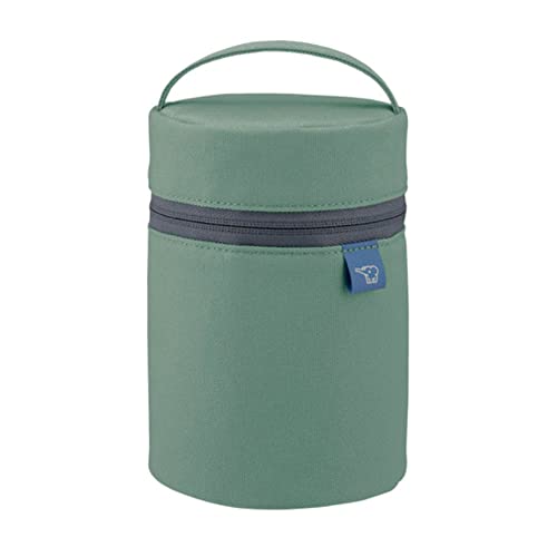 スープジャー ポーチ S サイズ 250ml~400ml 対応 カトラリーポケット 付き 保温 保冷 (マットグリーン)