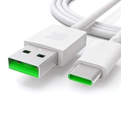 Image of Original SuperVOOC USB A to Type C Charging & Data Cable | Compatible with Oppo F19 Pro+, F21 Pro, Reno 6, Reno 7, Reno 8, A74, A96, 7, 7T, 7 Pro, 7T Pro, 8, 8T, 9, 9R, 9RT, 10R, 11R (OPO CBL 3)