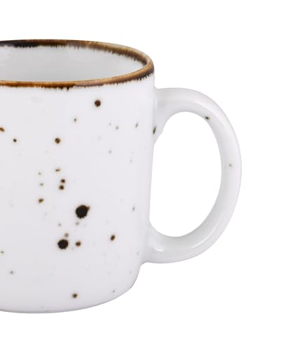 Image of Hitkari Potteries Porcelain White Sparkle Coffee Mugs Set 6 | for Morning & Evening Tea /Coffee | Home & Kitchen | Coffee Cup (SL-4)