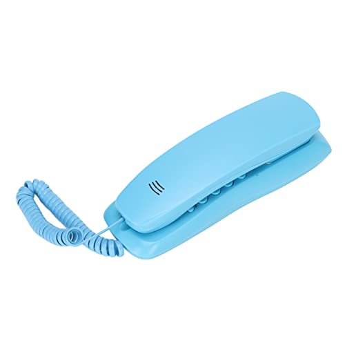 PUSOKEI An der Wand Montierbares Festnetztelefon Antikes Retro-Neuheitstelefon mit Stumm-Pause-Wahlwiederholungsfunktion für Zuhause, Hotel, Badezimmer, Wohnzimmer, Schule und Büro(Blau)