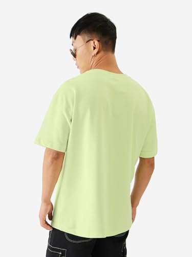 Image of The Souled Store Official Monopoly: Make It Rain Men and Boys Short Sleeve Round Neck Green Graphic Printed Cotton Oversized T-Shirts
