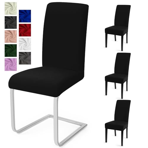 Stuhlhussen 4er Set Stuhlbezüge Moderne Stretch Stuhlhussen Universal Husse Abnehmbare Stuhlbezug Waschbarer Abdeckung Esszimmer Dekoration Spannbezug,für Hotel und Hochzeit Partys(4er Set, Schwarz)-C Stuhlhussen 4er Set Stuhlbezüge Moderne Stretch Stuhlhussen Universal Husse Abnehmbare Stuhlbezug Waschbarer Abdeckung Esszimmer Dekoration Spannbezug,für Hotel und Hochzeit Partys(4er Set, Schwarz)-C