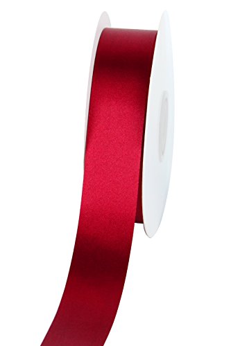 Laribbons 1 Inch Wide Luxury Double Side Gift Wrapping Satin Ribbon By 25 Yard/Roll, Burgundy Satin And Metallic Gold #TOP3