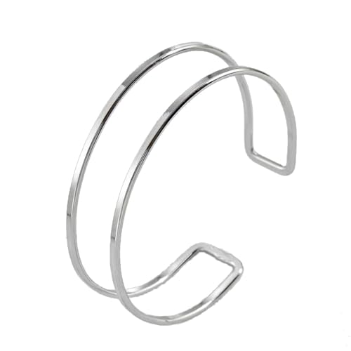 Hebterrka Minimalistischer Armreif, Geschichtetes Armreif-Armband, Oberarmreif, Offenes Armband, Eleganter Armreif, Runder Stapelbarer Geometrischer Schmuck für Frauen und Männer