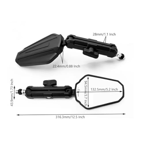 Espejo retrovisor plegable universal moto manillar accesorios 6