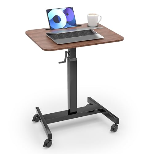 Feising WS-M01 - Escritorio móvil para Laptop Sentado a pie, Mesa de elevación ergonómica de Altura Ajustable con Carrito rodante, Ruedas bloqueables para el hogar, Oficina, computadora, estación de1