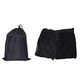 Double Layer Door Curtain Magnetic Closure Outdoor Windproof Mesh Curtain for RV Camping Car (W170*H155cm)