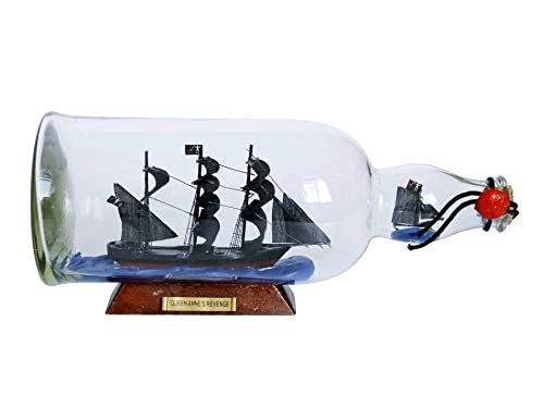 Hampton Nautical Blackbeard's Queen Anne's Revenge Model Ship in a Glass Bottle 11