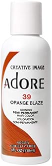 Adore Semi-Permanent Haircolor #039 Orange Blaze 4 Ounce (118ml) (6 Pack)