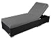 Produktbild RS Trade Sonnenliege Palermo Schwarz/Grau - Outdoor Liege mit beständigem Poly-Rattan-Geflecht - verstellbare Rückenlehne  extra hoch & breite Liegefläche - inkl. Kopfteil und 10 cm Auflage