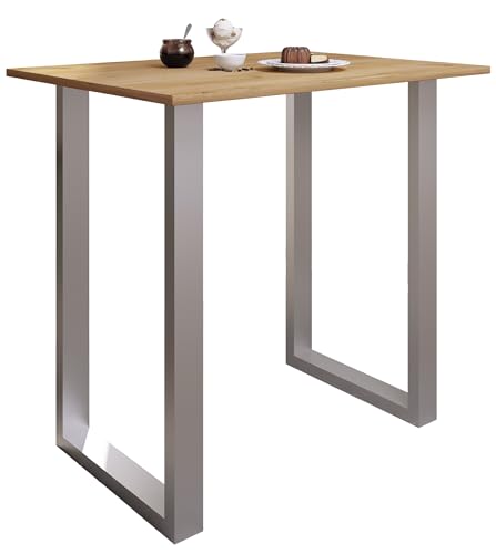 VCM Premium Bois Alu Bar Table de Bar Table de bistrot Table de Bar Xona 110x80 cm Premium Bois Alu Bar Table de Bar Table de bistrot Table de Bar Xona 110x80...