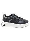 Hogan Rebel Damenschuhe H562 Platform HXW5640DP21Q9M0564 Leder Kalbsleder Schwarz Glitter Silber Sneaker Comfort Shoes Jordan Luxury Fashion bequeme Freizeit, Schwarz , 38 EU