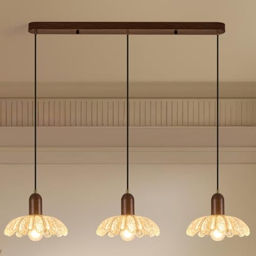 Abat-jour floral doré et suspension en verre lustre d'exception E27