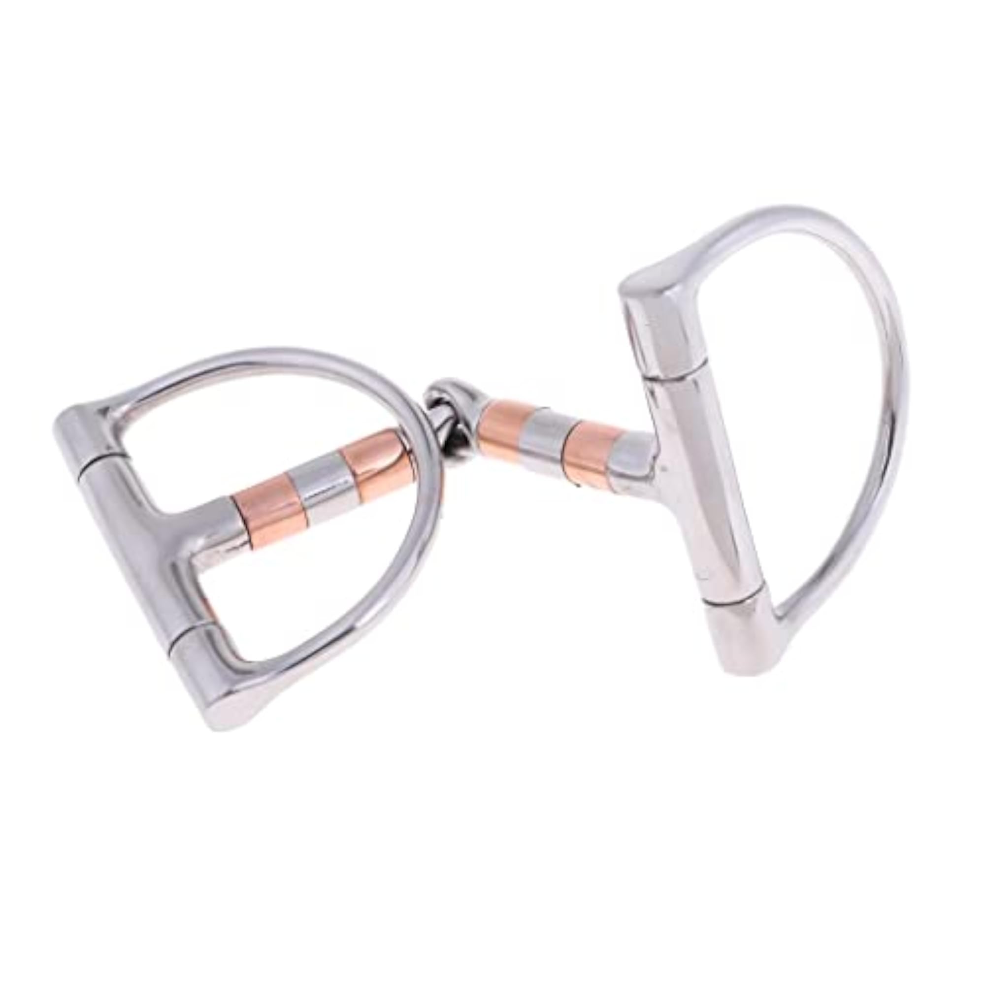 Stainless Steel D-Ring Snaffle Bit with Copper Rollers