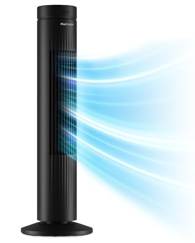 Pro Breeze® Ventilador de torre de 30 pulgadas con indicador de luz LED, ventilador potente y de bajo consumo con control remoto, temporizador de 7 horas y 3 modos de ventilador de refrigeración para