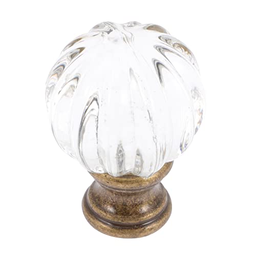 Image of Uonlytech Glass Lamp Shade of 2 Lamp Finials, Pumpkin Crystal Glass Lamp Finial lamp finials Screw knob lamp Finial for lamp Shade Shaped Glass Ceiling Decor
