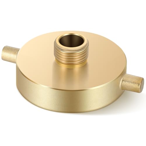 MorningRo 1 Pack Fire Hydrant Hose Adapter 2-1/2 NST/NH Female x 3/4 GHT Male Hydrant Hose Adapter with Pin Lug Brass Fire Fitting Connector for Garden Pipes